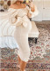 Elegant Fall Off Shoulder Puff Sleeve Slim Midi Dress