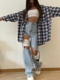 Fashion Ripped Hole Casual Loose Denim Jeans