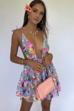 Sex Deep V Neck Low Back Sequin Lace Up Strap Women'S Sexy Club Dress