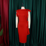 Women Summer Elegant Sleeveless Ruffles Dress