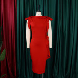 Women Summer Elegant Sleeveless Ruffles Dress