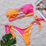 Women Sexy Crystal Diamond Bikini Removable Chest Pad Two Pieces Swimwear
