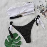 Women Sexy Crystal Diamond Bikini Removable Chest Pad Two Pieces Swimwear