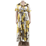 Summer Printed Long Casual Two-Wear Plus Size Women's Dress