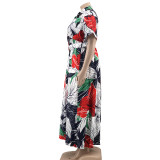Summer Printed Long Casual Two-Wear Plus Size Women's Dress