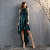 Elegant Sequins Slim Waist High Low Sexy Party Dress