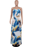 Women'S Summer Chic Slit Plus Size Straps Backless Maxi Dress
