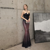 Long Formal Party Slim Fit Fishtail Dress Elegant Sequin Mermaid Evening Party Dress