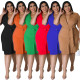 Plus Size Women Fall Solid Short Sleeve Shirt Dress
