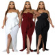 Women Sexy Off Shoulder Slim Slit Party Dinner Dress