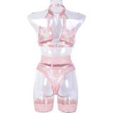 Women sexy lace delicate chain Patchwork with leg ring sexy lingerie