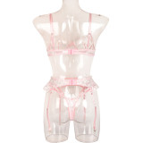 Women Sexy Flower Embroidered Underwire Lingerie