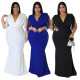 Plus Size Women Sexy V-Neck Sleeveless Fringe Dress