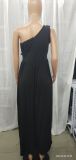 Women's Sleeveless Ruffle Hem Slit Dress