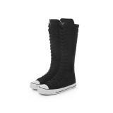 High-top canvas shoes women's inner height increase Casual shoes women's flat shoes