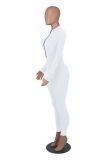 Women Fall Zip Long Sleeve Sports Jumpsuit