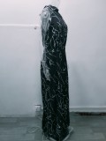 Summer Women Elegant Lace-Up Sleeveless Halter Neck Print Jumpsuit