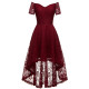 Women Sexy Elegant Off Shoulder lace Short Sleeve Mermaid Dress