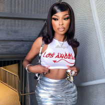 Summer Women's T-Shirt Tank Top Letter Print Crop Top