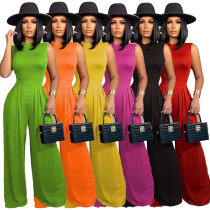 Fashion women's suit short-sleeved wide-leg pants solid color two-piece set Fashion women's suit short-sleeved wide-leg pants solid color two-piece set