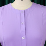 Women Summer Short Sleeve Belted Dress