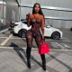 Women's Fall Fashion Floral Print Sexy See-Through One Shoulder Jumpsuit