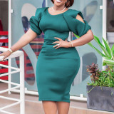 Women's Summer Plus Size Women's Bodycon Office Chic Dress