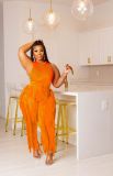Women's Solid Color Tassel Two Piece Suit