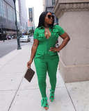 Women's Solid Color Jumpsuit Cargo Jumpsuit