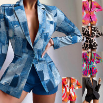 women's fashion suit print shorts suit women's fashion suit print shorts suit