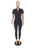 Women's Solid Color Jumpsuit Cargo Jumpsuit