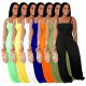 Women'S Solid Casual Strap Sleeveless Wide Leg Jumpsuit