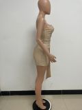 Women Summer Sleeveless Off Shoulder Backless Mini Dress