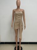 Women Summer Sleeveless Off Shoulder Backless Mini Dress