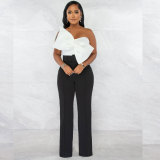 Women'S Sexy Wrap Chest Bow Solid Color Strapless Tank Top