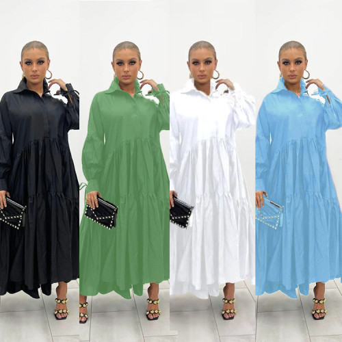 Autumn women's retro dress loose and thin French style lazy shirt dress (not including belt)