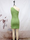 Womens Sexy Slash Shoulder Bodycon Dress
