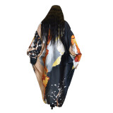 Women Casual Long Sleeve Print Robe