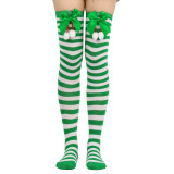 Christmas socks ball socks over the knee socks women's long tube festival Christmas striped stockings