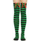 Christmas socks ball socks over the knee socks women's long tube festival Christmas striped stockings
