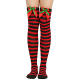 Christmas socks ball socks over the knee socks women's long tube festival Christmas striped stockings