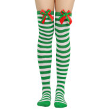 Christmas socks ball socks over the knee socks women's long tube festival Christmas striped stockings