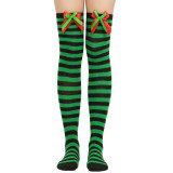 Christmas socks ball socks over the knee socks women's long tube festival Christmas striped stockings