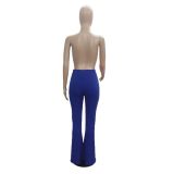 Women's Classic High Waist Slim Cropped Ripped Trousers Women's Pull Up Pants