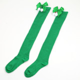 Christmas socks ball socks over the knee socks women's long tube festival Christmas striped stockings
