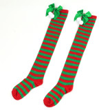 Christmas socks ball socks over the knee socks women's long tube festival Christmas striped stockings