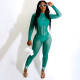 Fashion Women Fall Long Sleeve Sexy See-Through High Waist Butt Lift Mesh Jumpsuit Women