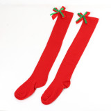 Christmas socks ball socks over the knee socks women's long tube festival Christmas striped stockings