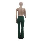 Women's Classic High Waist Slim Cropped Ripped Trousers Women's Pull Up Pants