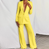 Women Fall/Winter Casual Blazer + Pants Two-Piece Set